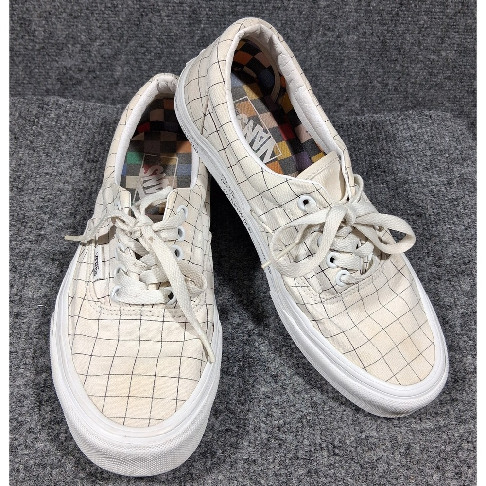 Vans Era U-Color Custom Made‎ By Grid Cream Black Mens 6.5 Womens 8 Sneakers